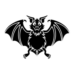 Halloween bat. Bat silhouette. Bat isolated on white background