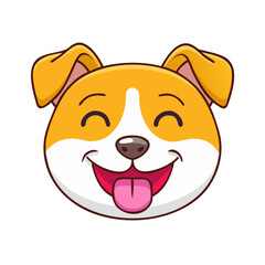 happy dog emoji vector icon, happy dog emoji vector illustration - simple illustration of happy dog emoji, perfect for logos happy dog emoji 