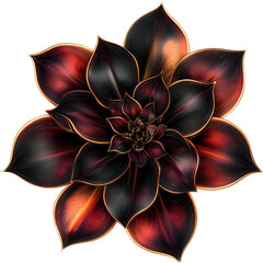 Fototapeta premium Captivating black and red succulent floral arrangement studio setting digital art close-up nature concept