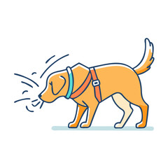 sniffing dog vector icon, sniffing dog vector illustration - simple illustration of sniffing dog, perfect for logos sniffing dog 