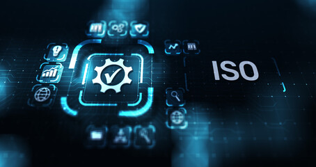ISO standards quality control assurance warranty business technology concept.