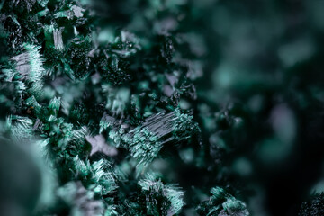 Dark velvet Malachite. Specimen from Namibia. Micro photography extreme close-up. microscope...