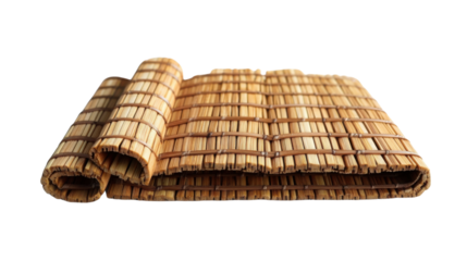Set of bamboo beach mats transparent background