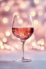 Blurred glowing lights next to wine glasses, creating a peaceful and elegant visual, style book illustration