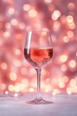 Blurred glowing lights next to wine glasses, creating a peaceful and elegant visual, style book illustration