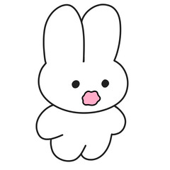 シンプルうさぎ白あわわ