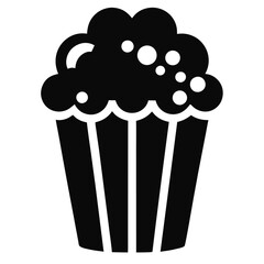 Popcorn icon vector, popcorn box symbol, vector illustration