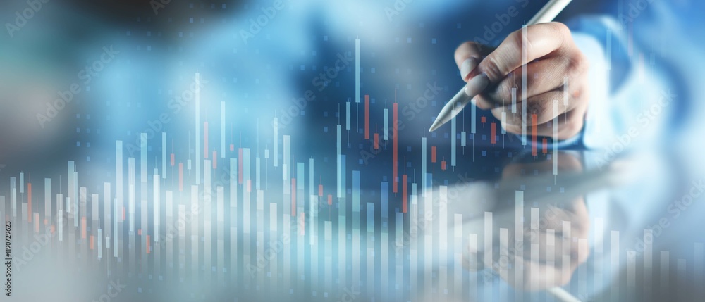 Poster financial data analysis and performance tracking visualization.