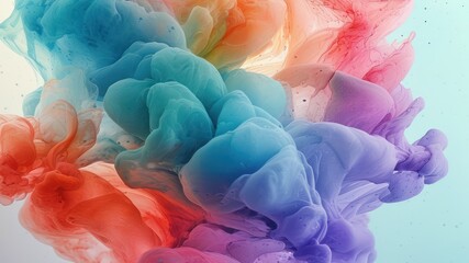 Fototapeta premium Vibrant abstract swirl of colorful fluid shapes, representing creativity and dynamic motion