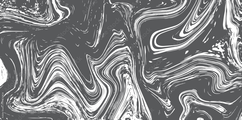 Aufkleber abstract monochrome fluid marble pattern. dynamic black and white swirl texture for modern designs a