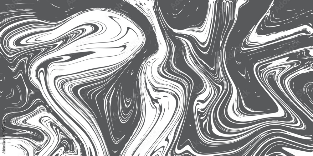 Aufkleber abstract monochrome fluid marble pattern. dynamic black and white swirl texture for modern designs a