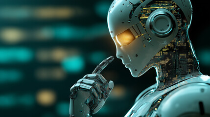 Fototapeta premium Artificial intelligence tackles cybersecurity threats in modern technology environments a futuristic view