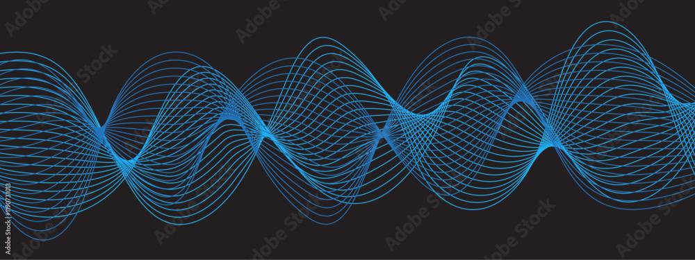 Aufkleber Abstract colorful gradient stripes with soft and elegant waves. Wave Element design for graphic design decoration or backdrop design. light waves with Dynamic shapes composition with lines.