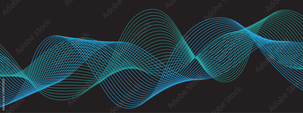 Poster Abstract colorful gradient stripes with soft and elegant waves. Wave Element design for graphic design decoration or backdrop design. light waves with Dynamic shapes composition with lines.