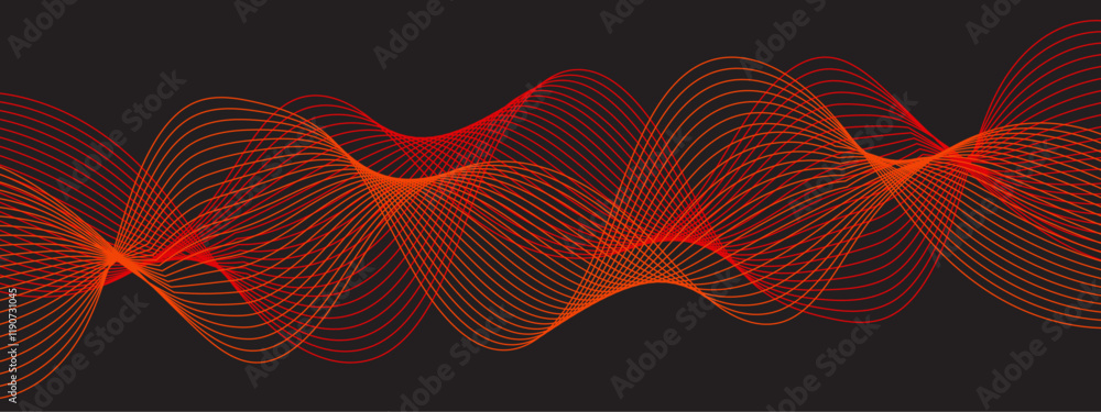 Poster Abstract colorful gradient stripes with soft and elegant waves. Wave Element design for graphic design decoration or backdrop design. light waves with Dynamic shapes composition with lines.