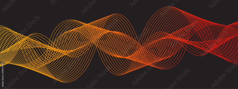 Poster Abstract colorful gradient stripes with soft and elegant waves. Wave Element design for graphic design decoration or backdrop design. light waves with Dynamic shapes composition with lines.