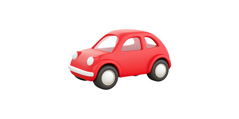 Fototapeta premium Red toy car isolated on transparent background