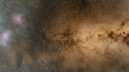 Obraz premium Cosmic Nebulae Space Background Golden Brown Stars