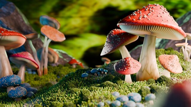 mushrooms in the forest