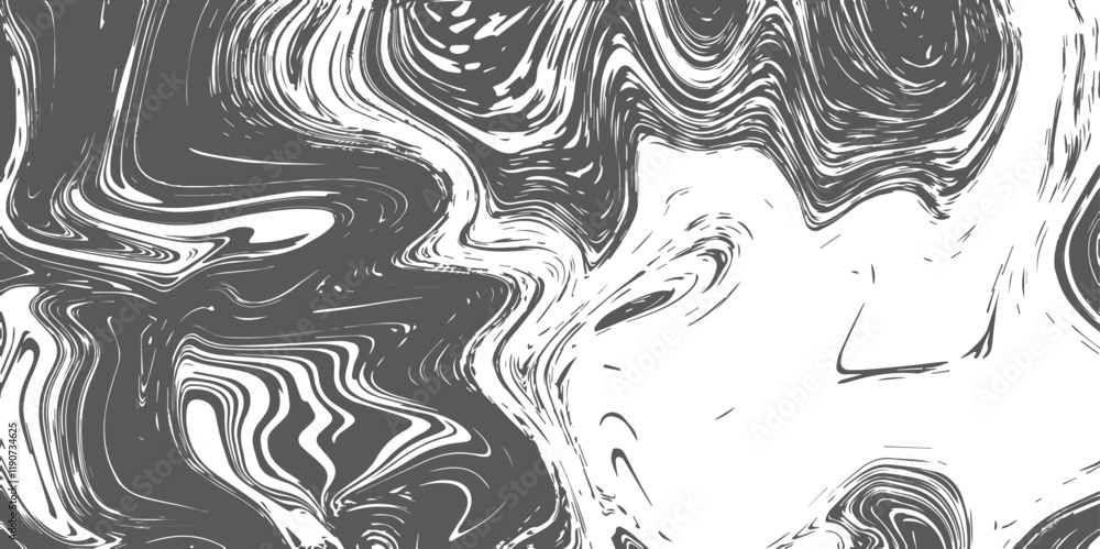 Poster abstract monochrome fluid marble pattern. dynamic black and white swirl texture for modern designs a