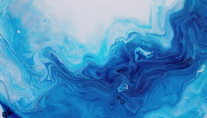 vivid abstract blue and white fluid art with swirling marble-like texture, ideal for background, branding, or modern design projects

