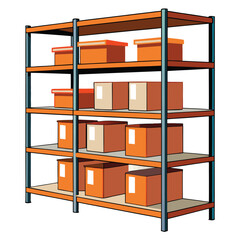 3d render of a modern bookshelf