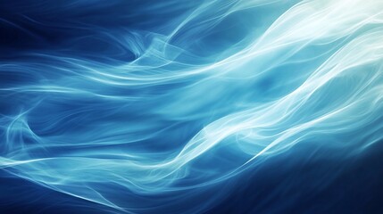Horizontal blue abstract background illustrating clean energy concepts with flowing lines and smooth gradients
