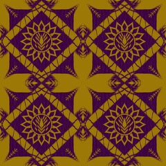 Ikat fabric pattern, Thai silk pattern, seamless pattern.