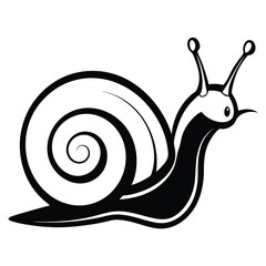 Snail silhouette vector art illustration, graphic design, isolated icon, snail clipart