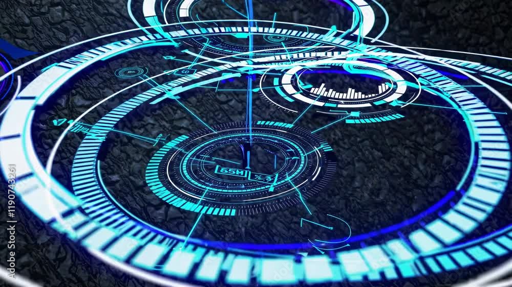 Poster digital blueprints showcase futuristic design elements and intricate geometric patterns. futuristic 