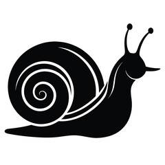 Snail silhouette vector art illustration, graphic design, isolated icon, snail clipart