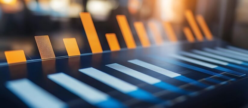Dynamic bar graph showing steady growth in finance.