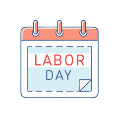 calendar with labor day marked icon