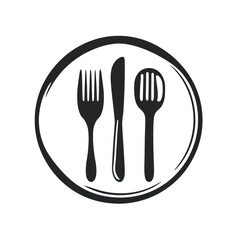 Fork, knife, spoon, plate, restaurant, menu, design, monochrome, simple, background