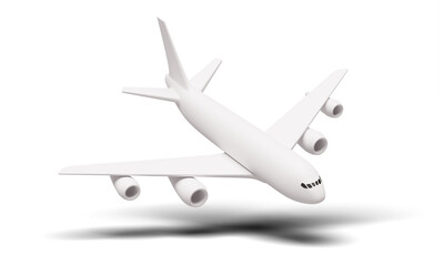 Air plane on transparent background. 3d rendering