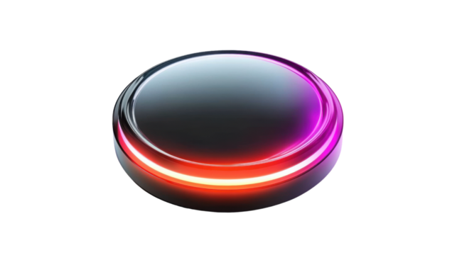 Rounded button with glowing hover effect transparent background