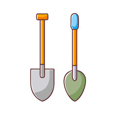 shovel and spade vector icon, shovel and spade vector illustration - simple illustration of shovel and spade, perfect for logos shovel and spade 