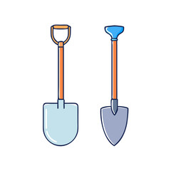 shovel and spade vector icon, shovel and spade vector illustration - simple illustration of shovel and spade, perfect for logos shovel and spade 