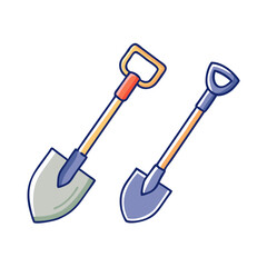 shovel and spade vector icon, shovel and spade vector illustration - simple illustration of shovel and spade, perfect for logos shovel and spade 