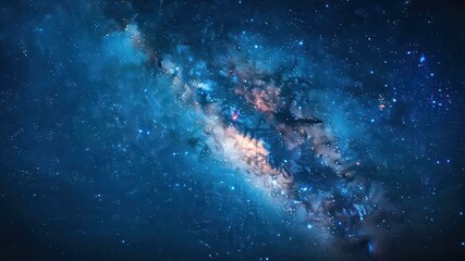 Obraz premium Stunning cosmic image showcasing vibrant galaxy filled with stars and nebulae, evoking a sense of wonder and exploration