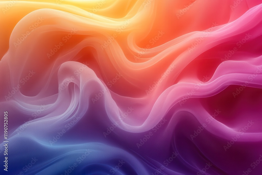 Wall mural colorful abstract waves blend seamlessly in a vibrant display of light and texture across the canvas
