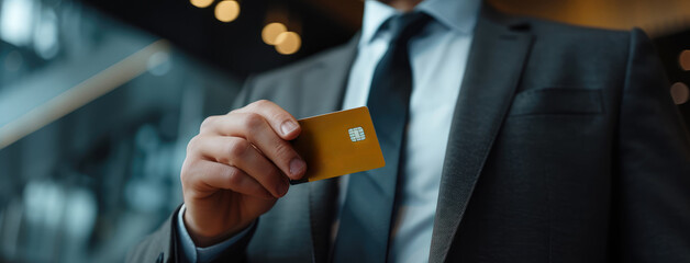 Professional Businessman Presenting Credit Card