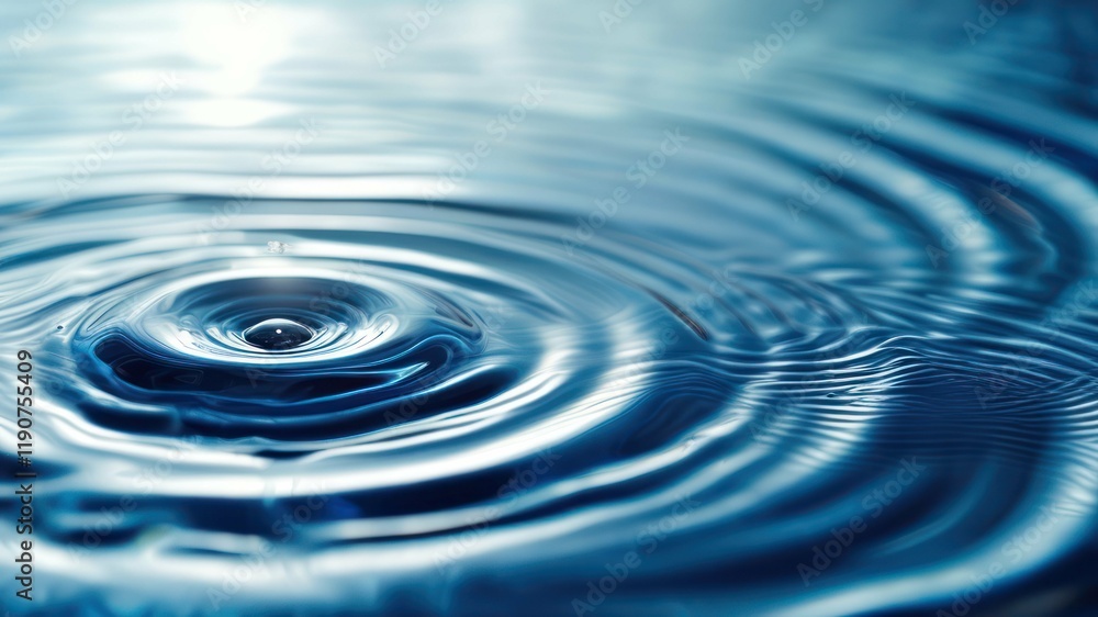 Poster close up image of rippling water surface, showcasing serene patterns and tranquil reflections, ideal