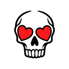 Heart skull vector art