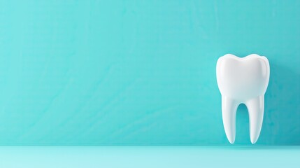 3D Render of a Single Tooth on a Vibrant Blue Background