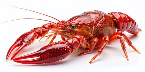 Fresh Raw Crawfish Isolated on White Background - High-Resolution Stock Photo