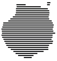 Symbol Map of the Island Isla de Gran Canaria (Spain) showing the island with horizontal black lines