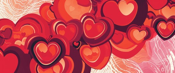 Vibrant Hearts and Love Abstract Background