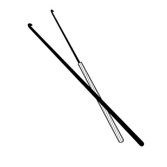 two crochet hook on white background