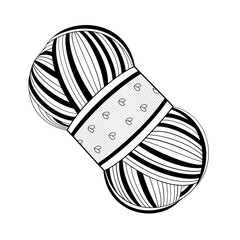 Skein of thread. Ball wool or soft cotton fiber